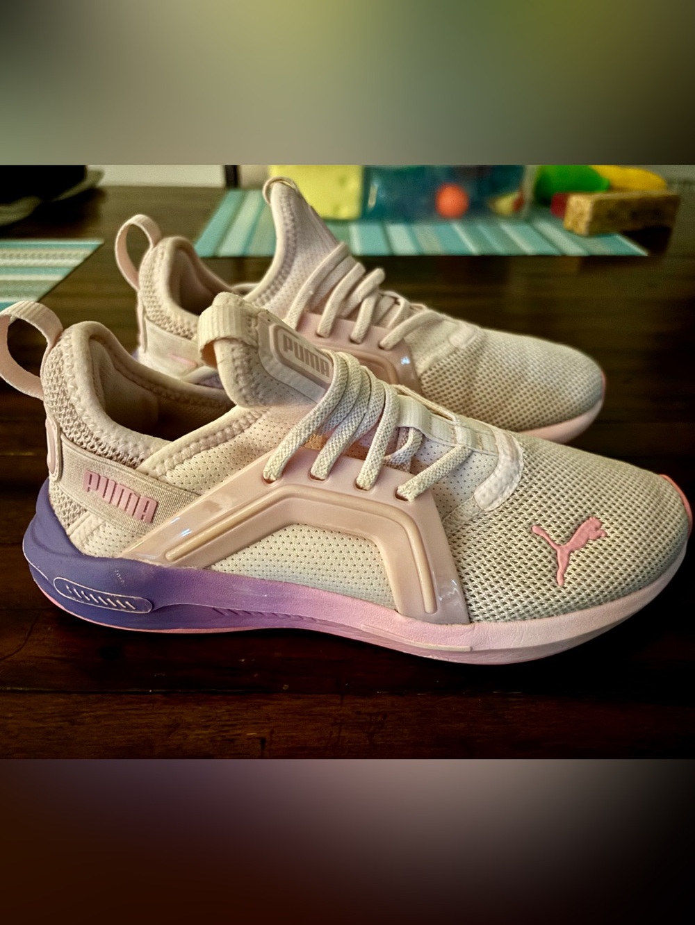 Puma Kids Pink & Lavender Slip-On Athletic Sneakers